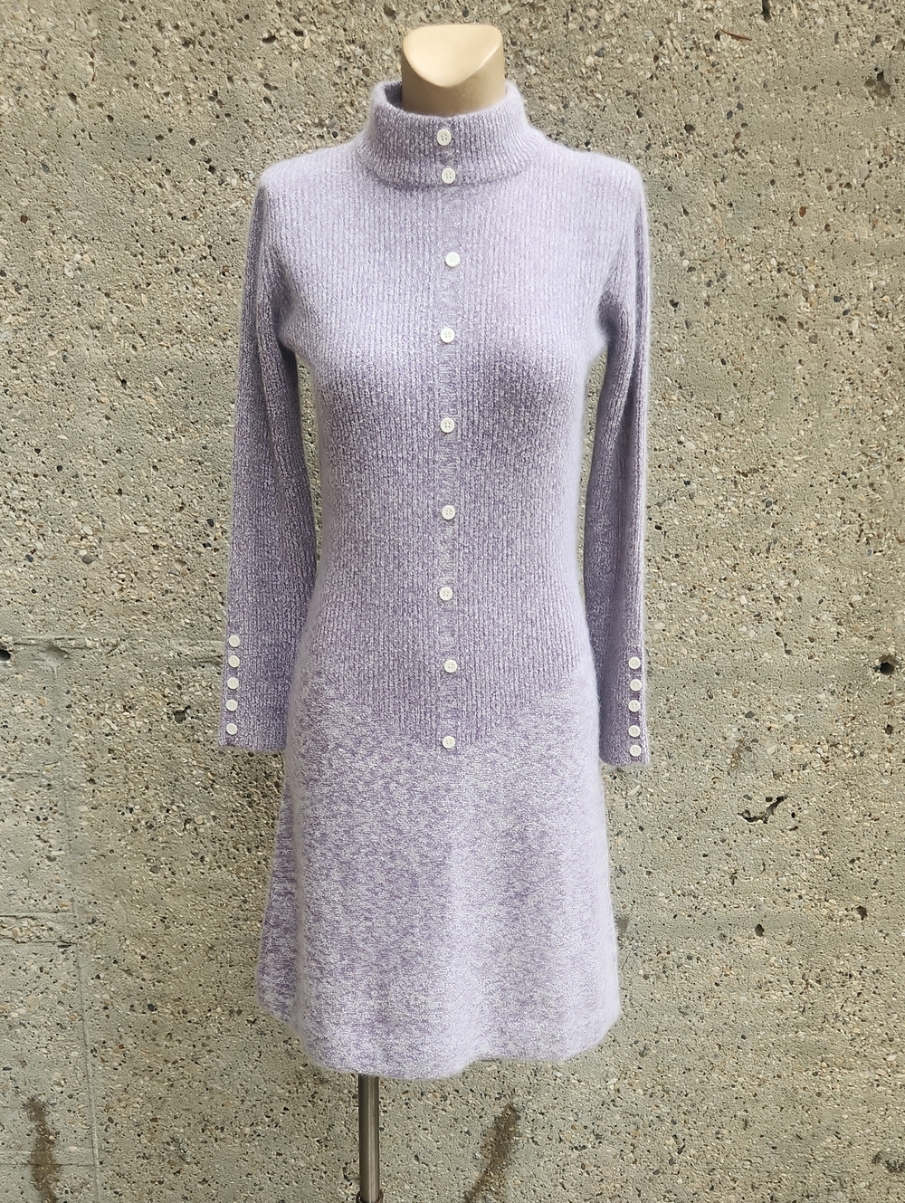 Vintage wool knit lavender dress